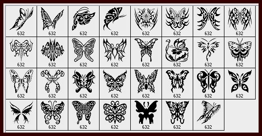 Tribal Butterfly Tattoo Photoshop Brushes