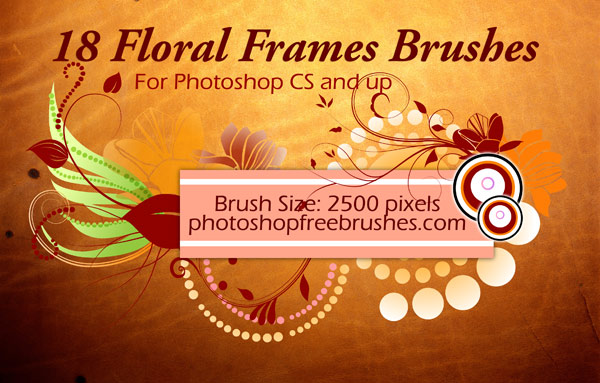 18 Floral Frame Photoshop Brushes