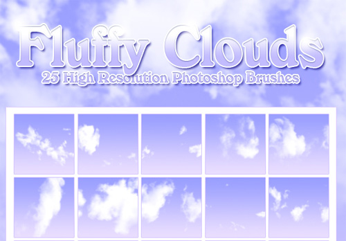 A great set of 10 clouds brushes for Photoshop that you can use for free to 
