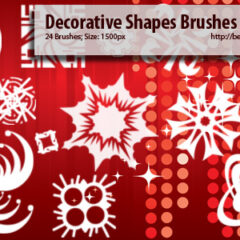 24 Decorative Shapes Photoshop Brushes