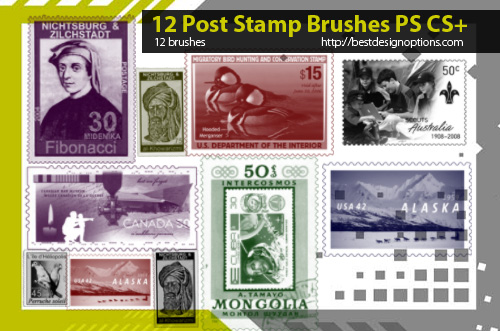 postage stamps photoshop brushes