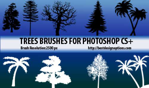tree silhouettes Photoshop brushes