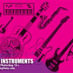 16 Musical Instruments Photoshop Brushes Part 1