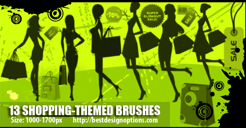 shopping clip art Photoshop brushes 