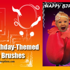 12 Photoshop Brushes for Making Birthday Postcards