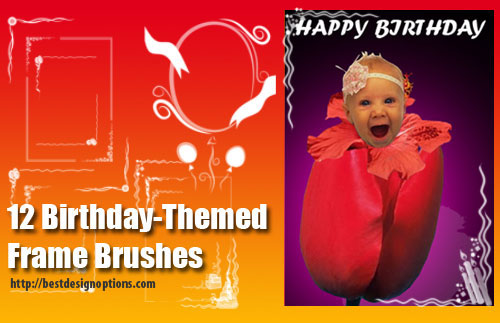 birthday postcards Photoshop brushes