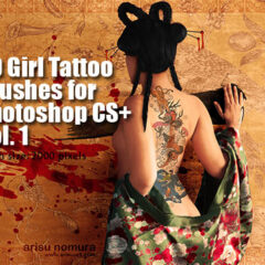 20 Girl Tattoo Photoshop Brushes Vol.1