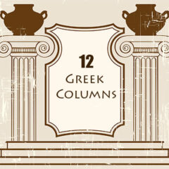 12 Greek Columns Photoshop Brushes