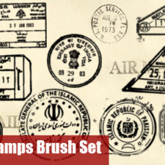 12 Post Stamps Photoshop Brushes