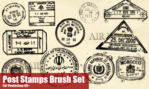 Post Stamps Photoshop Brushes