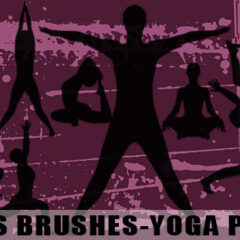 10 Yoga Postures Photoshop Brushes