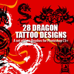 27 Dragon Tattoo Designs as Photoshop Brushes