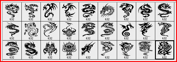 dragon tattoo designs Photoshop brushes 