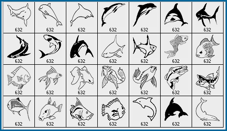 fish clip art Photoshop brushes 