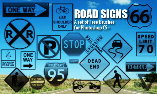 Road Signs Photoshop Brushes