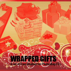 15 Wrapped Gifts Photoshop Brushes