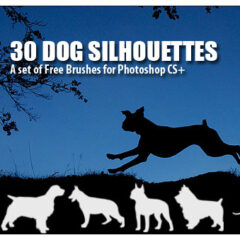 30 Dog Silhouettes Photoshop Brushes