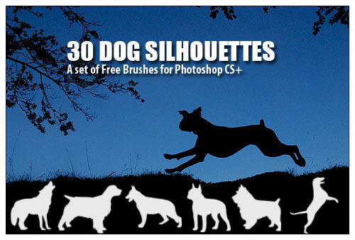 dog silhouettes Photoshop brushes