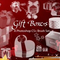 24 Lovely Gift Boxes as Photoshop Brushes