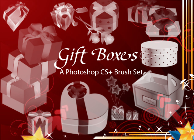 gift boxes photoshop brushes