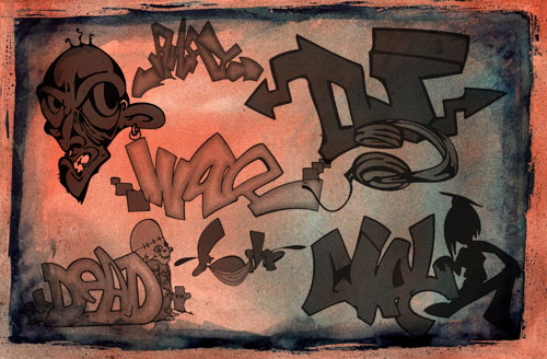 graffiti letters Photoshop brushes