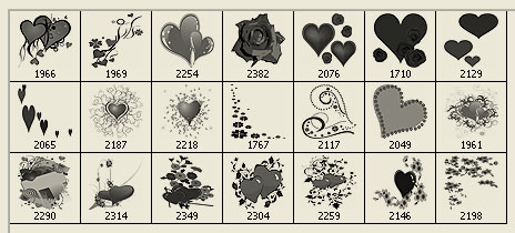 hearts and flower Photoshop brushes 