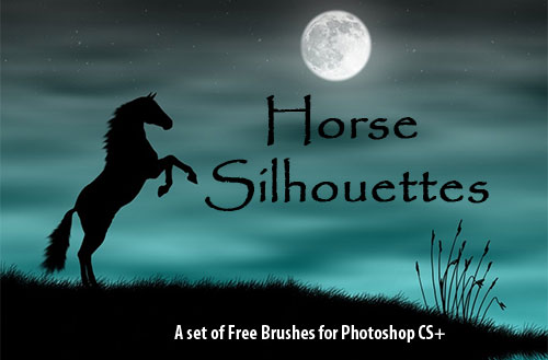 horse silhouettes Photoshop brushes