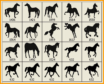 horse silhouettes Photoshop brushes