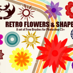 18 Free Retro Flowers and Shapes Brushes