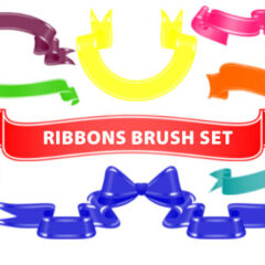 18 Curly Ribbon Clip Art Photoshop Brushes