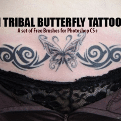 31 Beautiful Tribal Butterfly Tattoo Photoshop Brushes