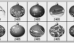 10 Christmas Balls Photoshop Brushes