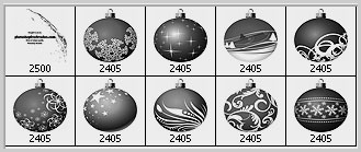 Christmas balls Photoshop brushes 