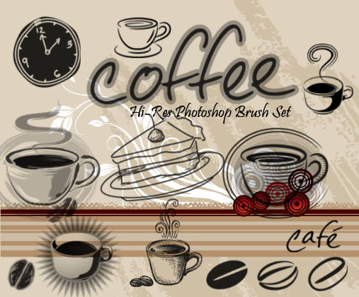 coffee clip art photoshop brushes