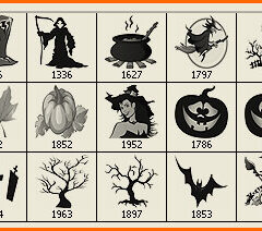 21 Halloween Clip Art Photoshop Brushes