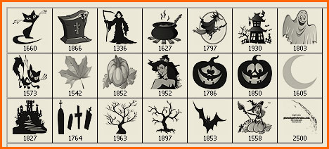 Halloween clip art Photoshop brushes