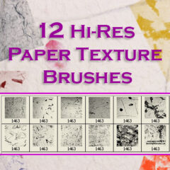 12 Hi-Res Paper Texture Photoshop Brushes
