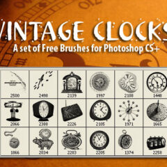 18 High-Res Vintage Clocks Photoshop Brushes