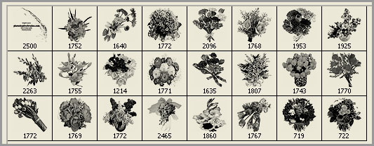 flower bouquets Photoshop brushes