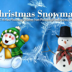 21 Christmas Snowman Brushes for Photoshop CS+