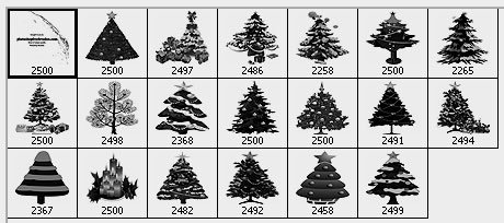 christmas tree clip art Photoshop brushes