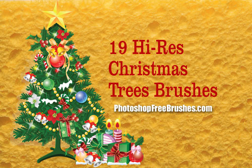 christmas trees clip art photoshop brushes