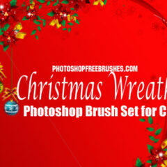16 Christmas wreaths Photoshop brushes