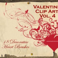 Valentine Clip Art IV: 18 Heart Photoshop Brushes