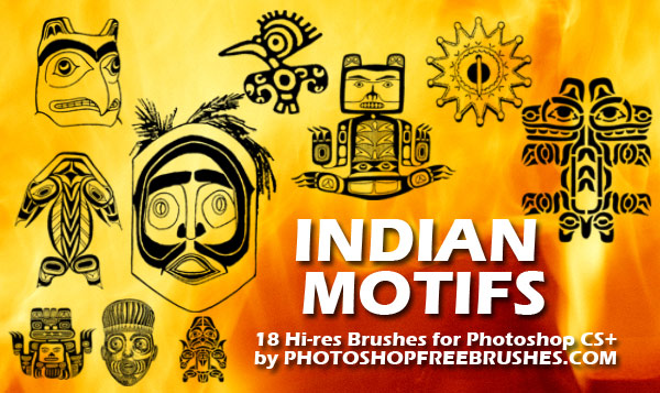 indian motifs photoshop brushes