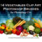 14 Vegetable Clip Art Photoshop Brushes
