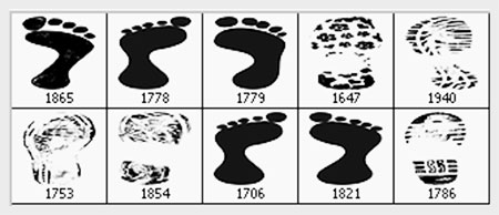 footprints photoshop brushes