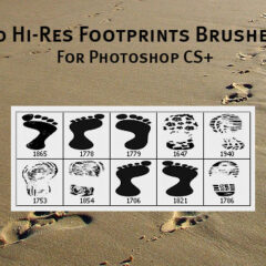 10 Hi-Res Footprints Photoshop Brushes