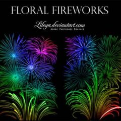 16 Sets of Beautiful Fireworks Photoshop Brushes