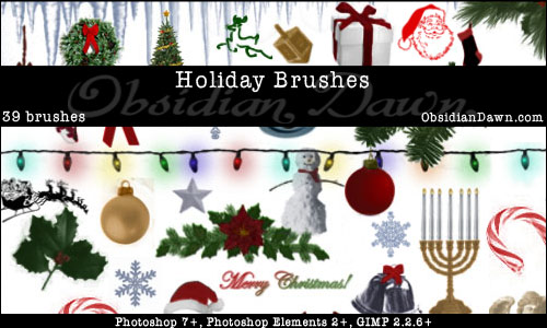 christmas photoshop brushes